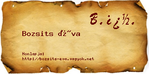 Bozsits Éva névjegykártya