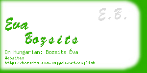 eva bozsits business card